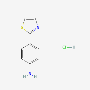 molecular formula C9H9ClN2S B11722108 4-(1,3-Thiazol-2-yl)aniline hydrochloride 