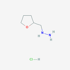 molecular formula C5H13ClN2O B11722135 (Oxolan-2-ylmethyl)hydrazine hydrochloride 