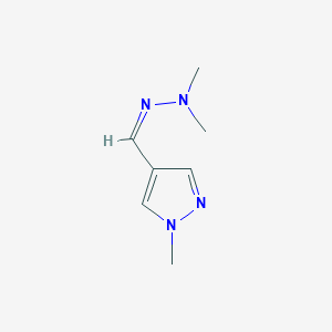 molecular formula C7H12N4 B11722146 4-[(2,2-dimethylhydrazin-1-ylidene)methyl]-1-methyl-1H-pyrazole 