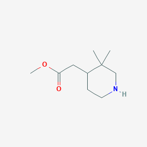 molecular formula C10H19NO2 B11722171 Methyl 2-(3,3-dimethylpiperidin-4-yl)acetate 