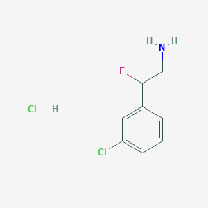 molecular formula C8H10Cl2FN B11722245 2-(3-Chlorophenyl)-2-fluoroethan-1-amine hydrochloride 