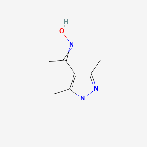 molecular formula C8H13N3O B11722280 N-[1-(1,3,5-trimethyl-1H-pyrazol-4-yl)ethylidene]hydroxylamine 