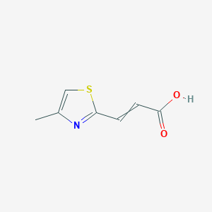 molecular formula C7H7NO2S B11722281 3-(4-methyl-1,3-thiazol-2-yl)prop-2-enoic acid 