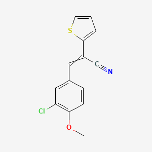 3-(3-Chloro-4-methoxyphenyl)-2-(thiophen-2-yl)prop-2-enenitrile