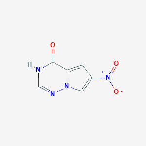 molecular formula C6H4N4O3 B11722314 6-Nitropyrrolo[2,1-F][1,2,4]triazin-4(3H)-one 