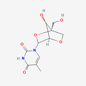 molecular formula C11H14N2O6 B11722337 1-[(1R,4R,7S)-7-hydroxy-1-(hydroxymethyl)-2,5-dioxabicyclo[2.2.1]heptan-3-yl]-5-methyl-1,2,3,4-tetrahydropyrimidine-2,4-dione 