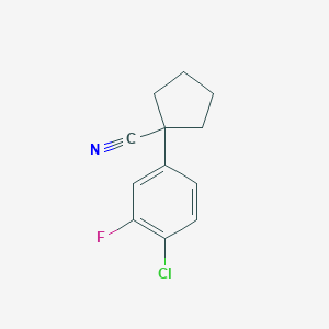 molecular formula C12H11ClFN B11722359 1-(4-Chloro-3-fluorophenyl)cyclopentanecarbonitrile 