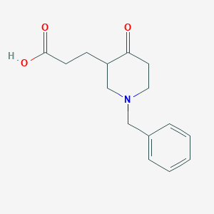 molecular formula C15H19NO3 B11722374 3-(1-Benzyl-4-oxopiperidin-3-yl)propanoic acid 