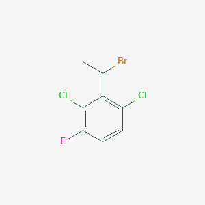 molecular formula C8H6BrCl2F B11722392 2-(1-Bromoethyl)-1,3-dichloro-4-fluorobenzene 