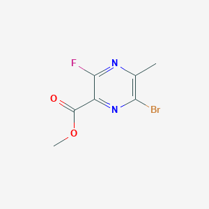 molecular formula C7H6BrFN2O2 B11722468 Methyl 6-bromo-3-fluoro-5-methylpyrazine-2-carboxylate 