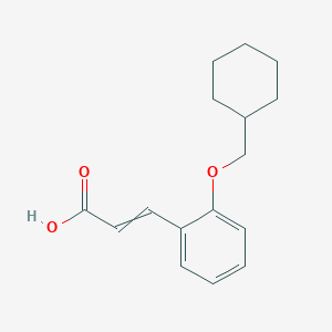 molecular formula C16H20O3 B11722483 3-[2-(cyclohexylmethoxy)phenyl]prop-2-enoic acid 