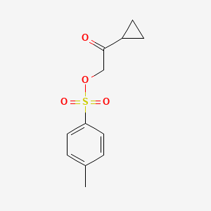 molecular formula C12H14O4S B11722490 2-Cyclopropyl-2-oxoethyl 4-methylbenzenesulfonate 