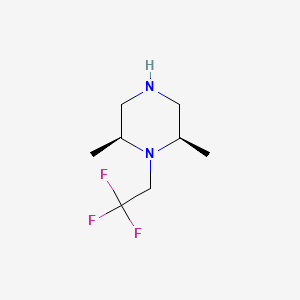 molecular formula C8H15F3N2 B11722557 (2R,6S)-2,6-Dimethyl-1-(2,2,2-trifluoroethyl)piperazine 