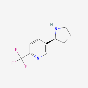 molecular formula C10H11F3N2 B11722607 5-[(2S)-pyrrolidin-2-yl]-2-(trifluoromethyl)pyridine 