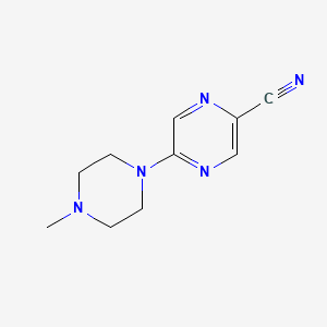 molecular formula C10H13N5 B11722633 5-(4-Methyl-1-piperazinyl)pyrazine-2-carbonitrile 