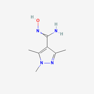 molecular formula C7H12N4O B11722728 N-hydroxy-1,3,5-trimethyl-1H-pyrazole-4-carboximidamide 