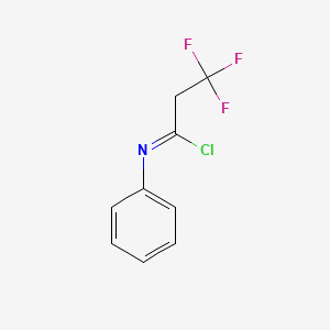 molecular formula C9H7ClF3N B11722839 2,2,2-trifluoro-N-phenylethanecarbonimidoylchloride 