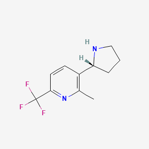 molecular formula C11H13F3N2 B11722851 2-methyl-3-[(2R)-pyrrolidin-2-yl]-6-(trifluoromethyl)pyridine 