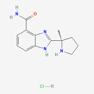 2-[(2R)-2-methylpyrrolidin-2-yl]-1H-1,3-benzodiazole-4-carboxamide hydrochloride