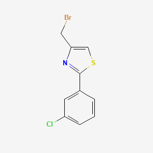 molecular formula C10H7BrClNS B11722888 4-(Bromomethyl)-2-(3-chlorophenyl)thiazole 