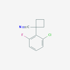 molecular formula C11H9ClFN B11722896 1-(2-Chloro-6-fluorophenyl)cyclobutanecarbonitrile 