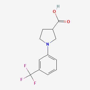 molecular formula C12H12F3NO2 B11722931 1-[3-(Trifluoromethyl)phenyl]pyrrolidine-3-carboxylic acid 