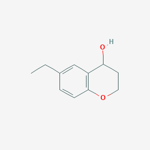 molecular formula C11H14O2 B11722937 6-ethyl-3,4-dihydro-2H-1-benzopyran-4-ol 