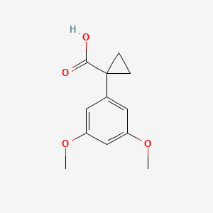 molecular formula C12H14O4 B11722942 1-(3,5-Dimethoxyphenyl)cyclopropanecarboxylic acid 