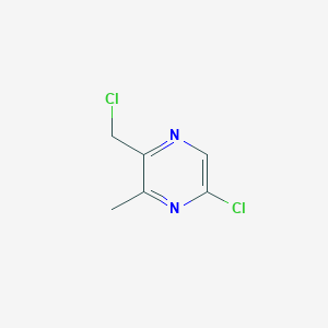 molecular formula C6H6Cl2N2 B11722953 5-Chloro-2-(chloromethyl)-3-methylpyrazine 