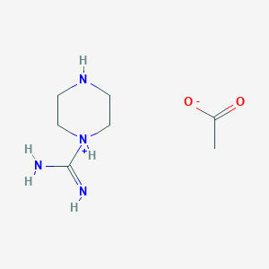 molecular formula C7H16N4O2 B11722969 1-Carbamimidoylpiperazin-1-ium acetate 