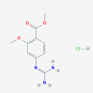 molecular formula C10H14ClN3O3 B11722979 Methyl 4-guanidino-2-methoxybenzoate hydrochloride 