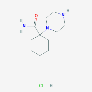 1-(Piperazin-1-yl)cyclohexane-1-carboxamide hydrochloride