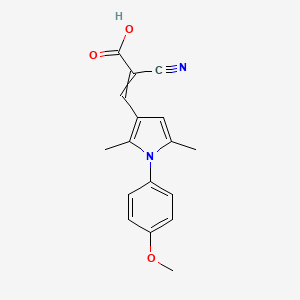 2-Cyano-3-[1-(4-methoxyphenyl)-2,5-dimethylpyrrol-3-yl]prop-2-enoic acid