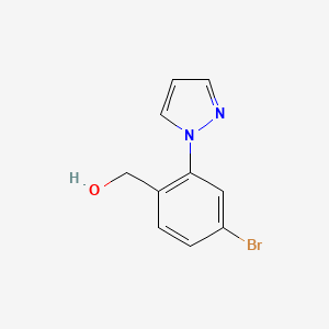 molecular formula C10H9BrN2O B11723044 (4-Bromo-2-(1h-pyrazol-1-yl)phenyl)methanol 