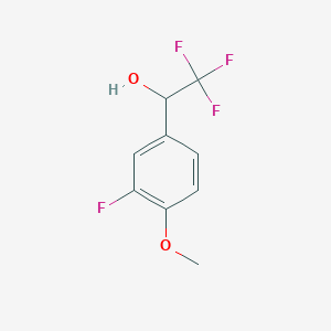 molecular formula C9H8F4O2 B11723053 Benzenemethanol, 3-fluoro-4-methoxy-alpha-(trifluoromethyl)- 