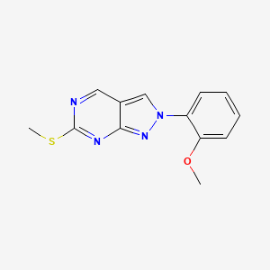 molecular formula C13H12N4OS B11723054 2-(2-Methoxyphenyl)-6-(methylthio)-2H-pyrazolo[3,4-d]pyrimidine CAS No. 1404364-73-3