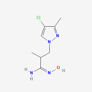 (Z)-3-(4-chloro-3-methyl-1H-pyrazol-1-yl)-N'-hydroxy-2-methylpropanimidamide