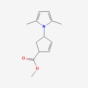 molecular formula C13H17NO2 B11723097 Methyl 4-(2,5-diMethyl-1H-pyrrol-1-yl)cyclopent-2-ene-1-carboxylate 