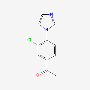 molecular formula C11H9ClN2O B11723106 1-[3-Chloro-4-(1H-imidazol-1-yl)phenyl]ethan-1-one CAS No. 100479-59-2