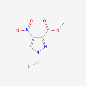 molecular formula C6H6ClN3O4 B11723229 methyl 1-(chloromethyl)-4-nitro-1H-pyrazole-3-carboxylate CAS No. 1245823-46-4