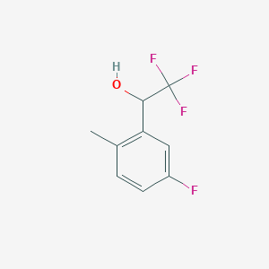 molecular formula C9H8F4O B11723248 2,2,2-Trifluoro-1-(5-fluoro-2-methylphenyl)ethan-1-ol 