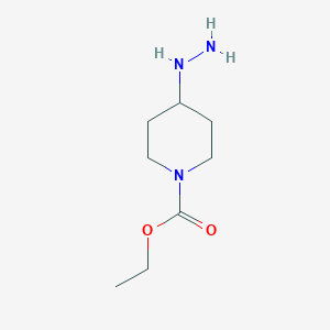 molecular formula C8H17N3O2 B11723255 Ethyl 4-hydrazinylpiperidine-1-carboxylate 