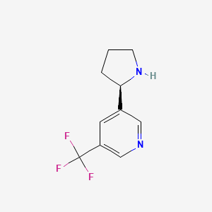 molecular formula C10H11F3N2 B11723271 3-[(2R)-pyrrolidin-2-yl]-5-(trifluoromethyl)pyridine 