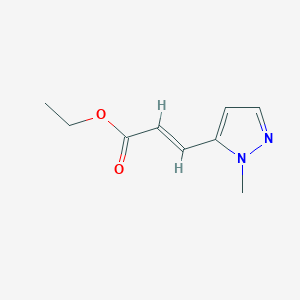 molecular formula C9H12N2O2 B11723300 (2E)-3-(1-methyl-1H-pyrazol-5-yl)-2-Propenoic acid ethyl ester 