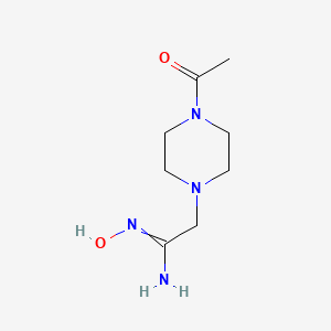 molecular formula C8H16N4O2 B11723310 2-(4-acetylpiperazin-1-yl)-N'-hydroxyethanimidamide 