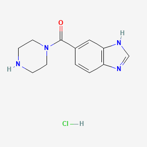 molecular formula C12H15ClN4O B11723326 (1H-benzo[d]imidazol-5-yl)(piperazin-1-yl)methanone hydrochloride 