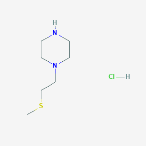 molecular formula C7H17ClN2S B11723368 1-[2-(Methylsulfanyl)ethyl]piperazine hydrochloride 