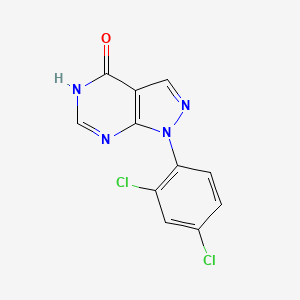 molecular formula C11H6Cl2N4O B11723379 1-(2,4-dichlorophenyl)-5H-pyrazolo[3,4-d]pyrimidin-4-one 