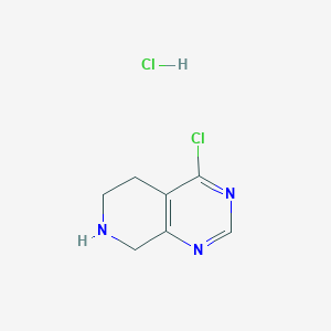 molecular formula C7H9Cl2N3 B11723403 4-Chloro-5,6,7,8-tetrahydropyrido[3,4-d]pyrimidine Hydrochloride 