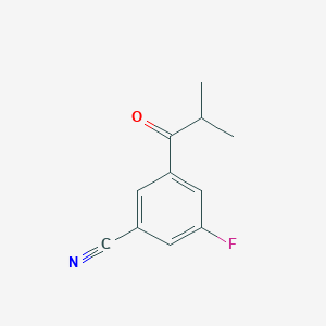 molecular formula C11H10FNO B11723429 3-Fluoro-5-(2-methylpropanoyl)benzonitrile 